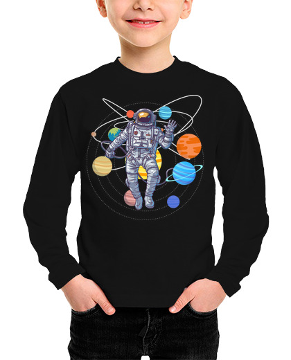 Camiseta Niño Manga Larga universo de astronautas y planetas laTostadora