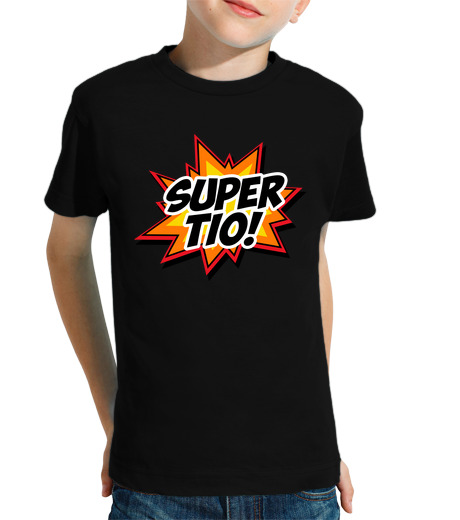 Tee Shirt Pour Enfant Manche Courte super tio super oncle super-héros espag