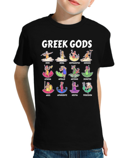 Tee Shirt Pour Enfant Manche Courte dieux de la mythologie grecque de la Gr