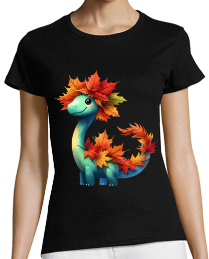 Image of Kawaii Autumn Dinosaur Brontosaurus