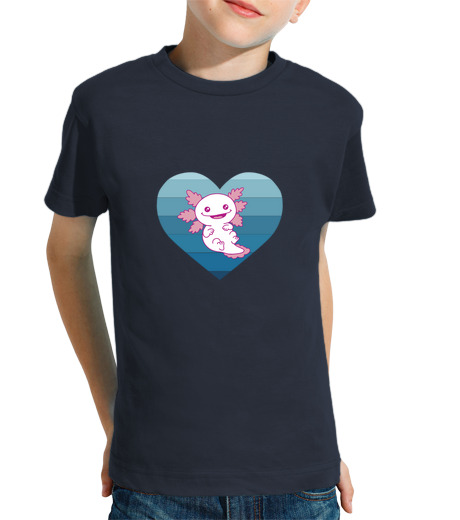 Tee Shirt Pour Enfant Manche Courte i love l39axolotl du Mexique