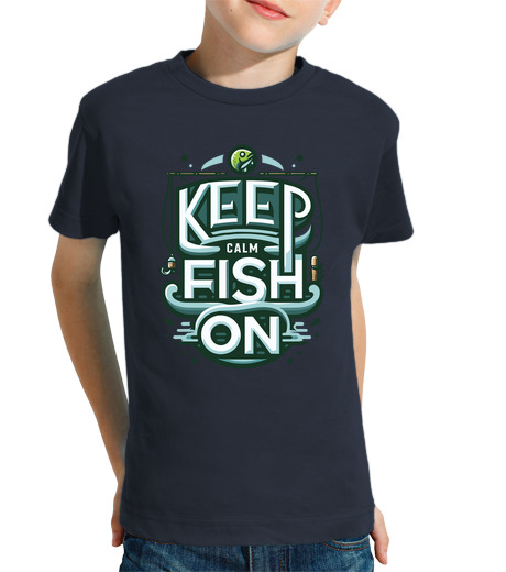 Tee Shirt Pour Enfant Manche Courte Gardez le poisson calme