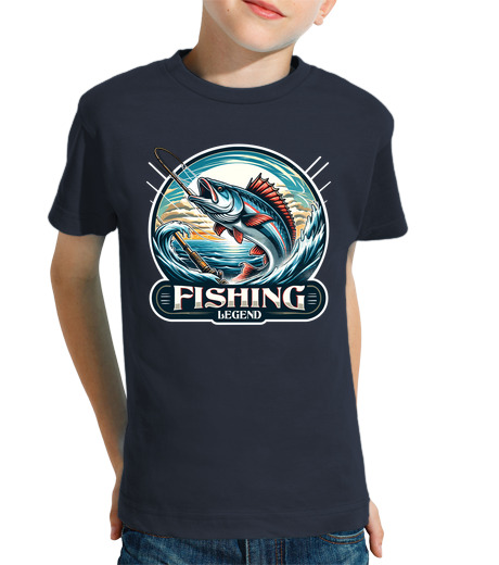 T-shirt bambino manica corta leggenda della pesca