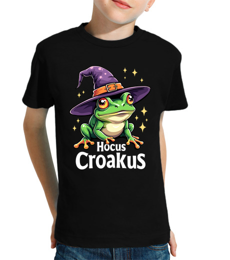 Tee Shirt Pour Enfant Manche Courte Hocus Croakus un joli jeu de mots sur l