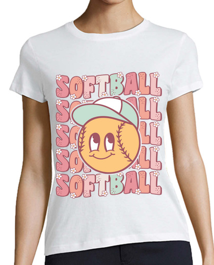Image of Groovy Softball Lover Softball Girl