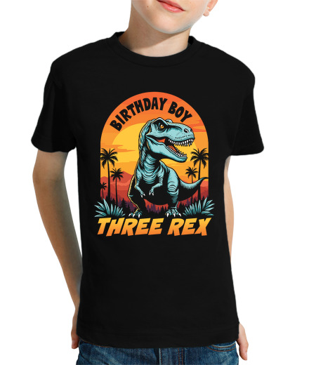 Tee Shirt Pour Enfant Manche Courte fête d39anniversaire des dinosaures tro