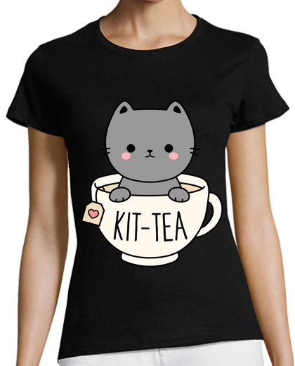 Image of Kit Tea Cute Kitten In Tea Cup Cat Pun