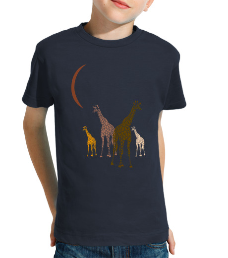 Tee Shirt Pour Enfant Manche Courte girafecoucher de soleil