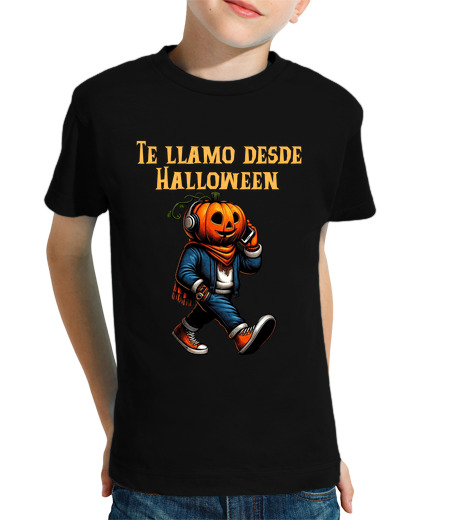 Tee Shirt Pour Enfant Manche Courte je t'appellerai depuis halloween