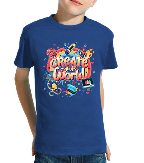 Tee Shirt Pour Enfant Manche Courte créez votre monde