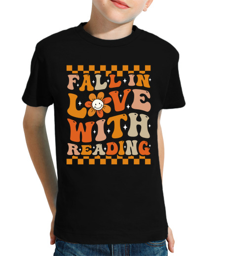 Tee Shirt Pour Enfant Manche Courte tomber love de la lecture de livres gro