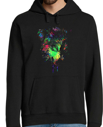 Sweat-shirt À Capuche Pour Homme loups technicolor