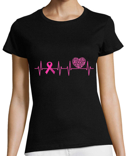Image of pink october breast cancer heartbeat ri