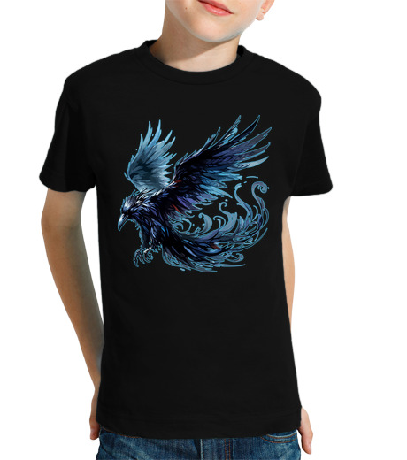 Tee Shirt Pour Enfant Manche Courte corbeau