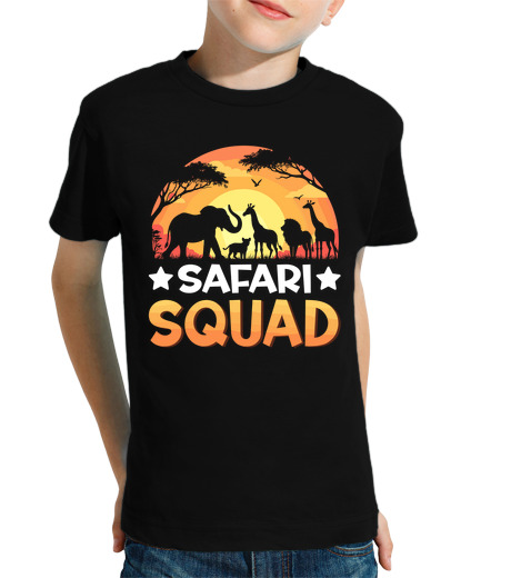 Tee Shirt Pour Enfant Manche Courte escouade de safari animaux coucher de s