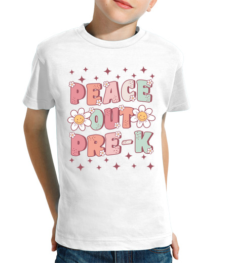 Tee Shirt Pour Enfant Manche Courte Paix à toi pré-maternelle groovy dernie