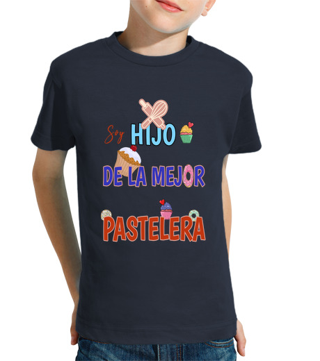 Tee Shirt Pour Enfant Manche Courte Je suis le fils du meilleur pâtissier