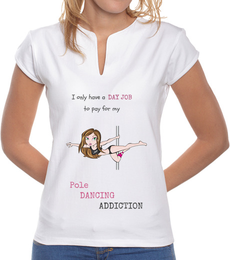 Image of pole dance, woman, mao neck, white