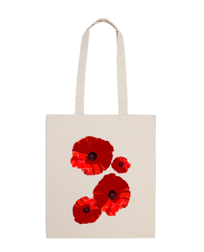 Image of poppies floral tote bag