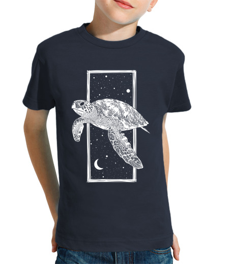 T-shirt bambino manica corta ink bianco turtle cosmica - bambini