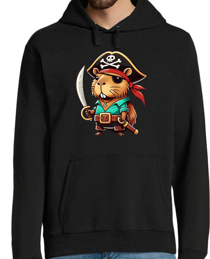 Sweat-shirt À Capuche Pour Homme capybara halloween pirate enfants femme