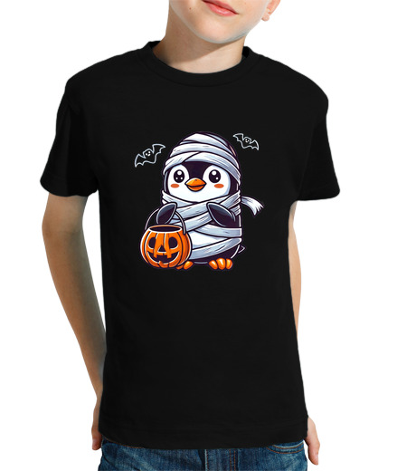 Tee Shirt Pour Enfant Manche Courte pingouin halloween momie enfants femmes