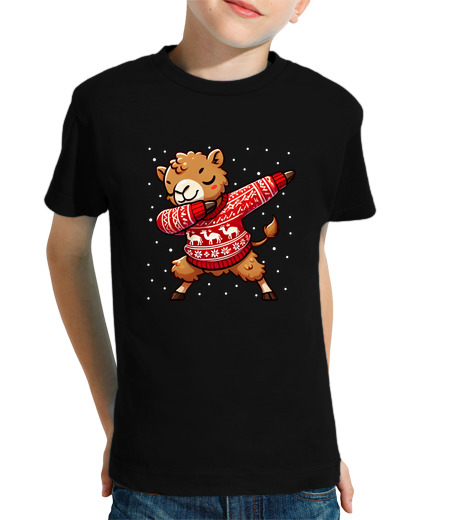 Tee Shirt Pour Enfant Manche Courte chameau de Noël love r drôle chameau mo