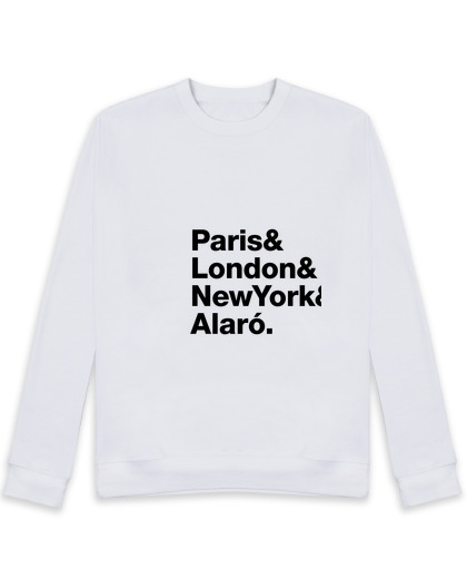 Sweat Unisexe enfants paris, londres, ny, alaro - sweatshirt, homme, manches longues, blanc, qualité premium