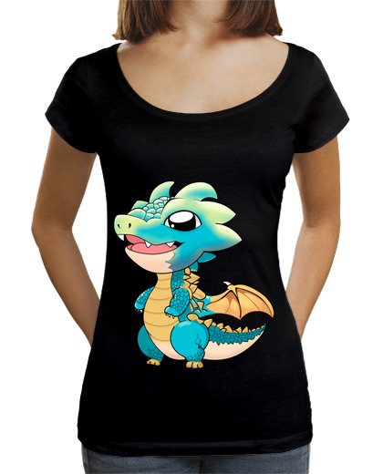 T-shirt Femme Col Ample Loose Fit dragon