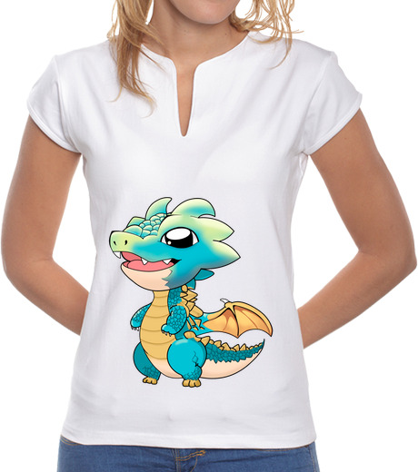 Tee Shirt Femme Col Mao dragon