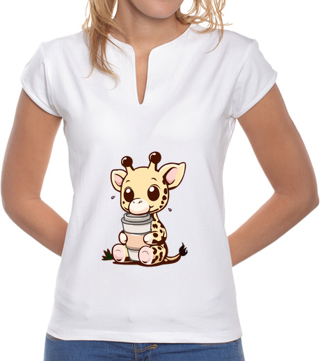 Tee Shirt Femme Col Mao Dessin 4435205