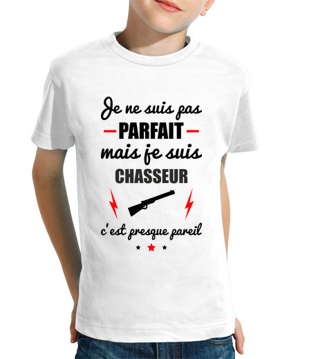 Tee Shirt Pour Enfant Manche Courte Pas parfait mais chasseur