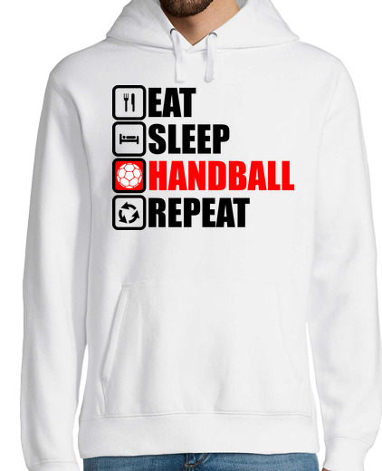 Sweat-shirt À Capuche Pour Homme Eat Sleep Handball Repeat