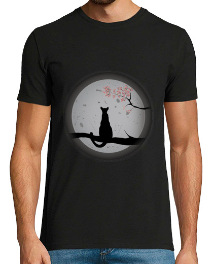 Image of cat looking at the moon