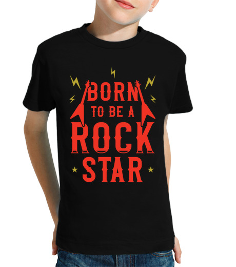 Tee Shirt Pour Enfant Manche Courte né pour être une rock elle