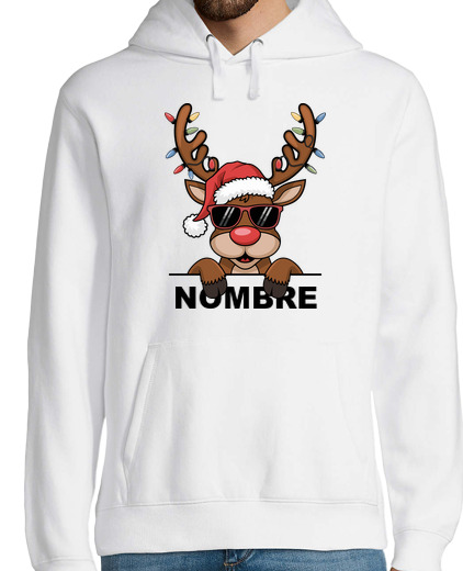 Sweat-shirt À Capuche Pour Homme nom son allié renne de Noël