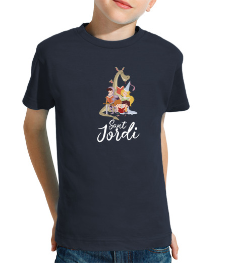 T-shirt bambino manica corta disegno sant jordi su