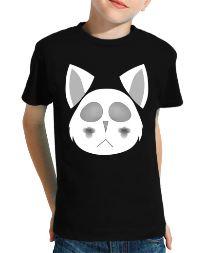 Tee Shirt Pour Enfant Manche Courte chat lune