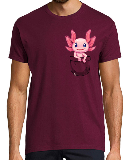 Image of pocket cute axolotl salamander - mens shirt