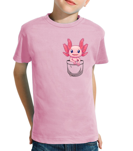 Tee Shirt Pour Enfant Manche Courte poche mignon axolotl salamandre - chemise d'enfants