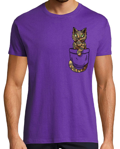 Image of pocket cute tortoiseshell cat - mens shirt