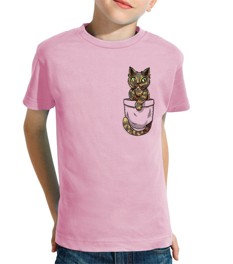 Tee Shirt Pour Enfant Manche Courte chat mignon en écaille de tortue - chemise enfant