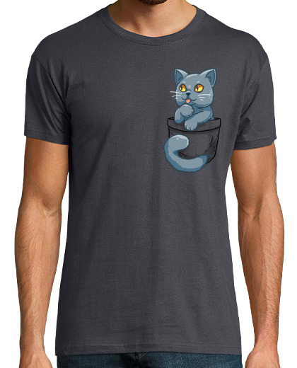 Image of pocket cute british shorthair cat - mens shirt
