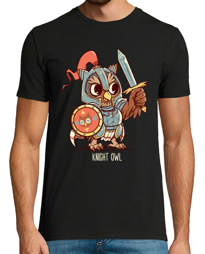 Image of knight owl animal pun shirt - mens shirt