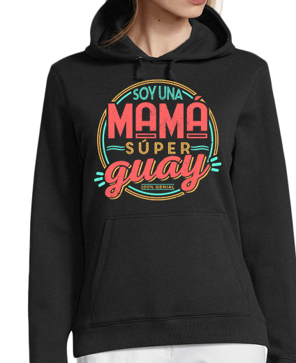 Sweat-shirt À Capuche Pour Femme super maman, maman cool