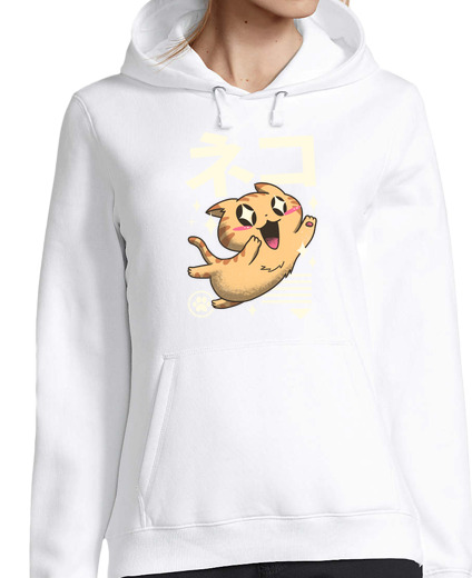 Sweat-shirt À Capuche Pour Femme kawaii félin