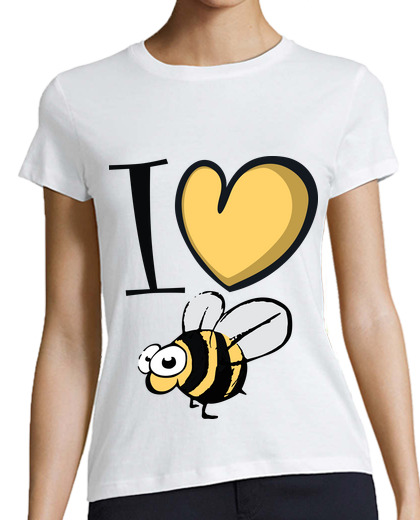 Tee Shirt Femme Classique Manches Courtes i love bees