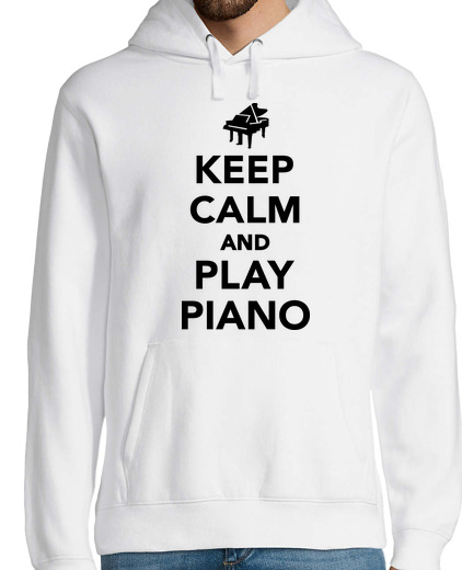 Sweat-shirt À Capuche Pour Homme reste calme et joue du piano