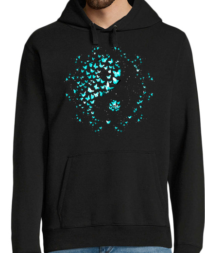 Sweat-shirt À Capuche Pour Homme Yin Yang Butterflies