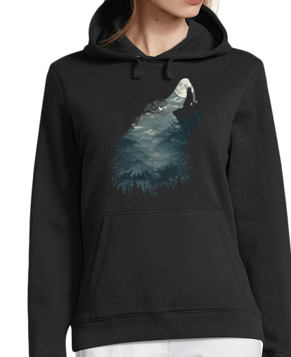 Sweat-shirt À Capuche Pour Femme Loup